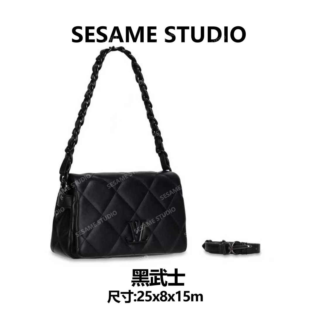 【芝麻集】GQ-89503-黑色RAIN.CUN休闲百搭时尚简约单肩女包