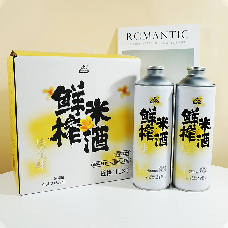 生龙鲜榨米酒桂花味鲜米酒汁醪糟汁大罐1L便捷微醺清爽低度甜酒酿