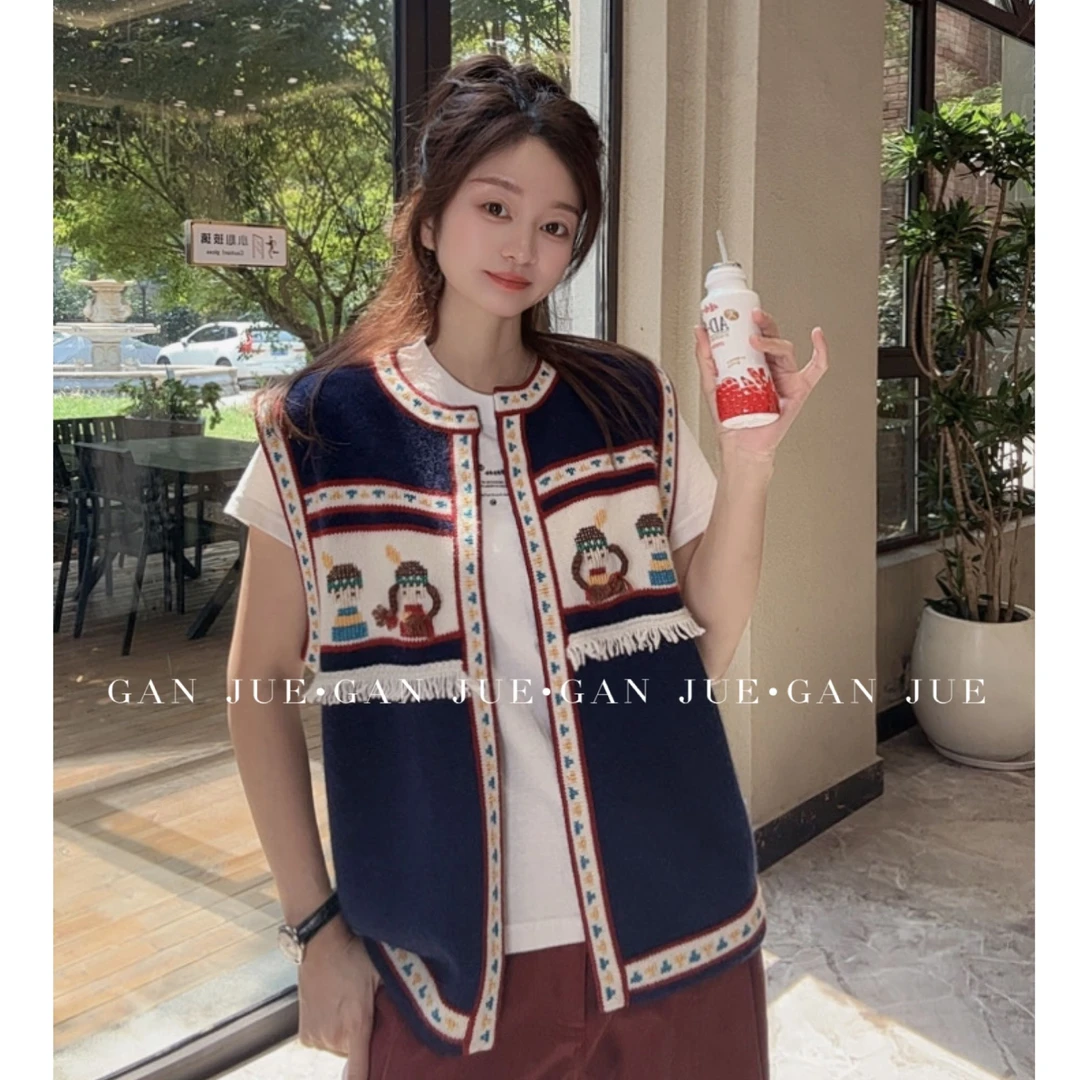 OZE设计师品牌 高定系列 撞色工艺款  羊绒背心