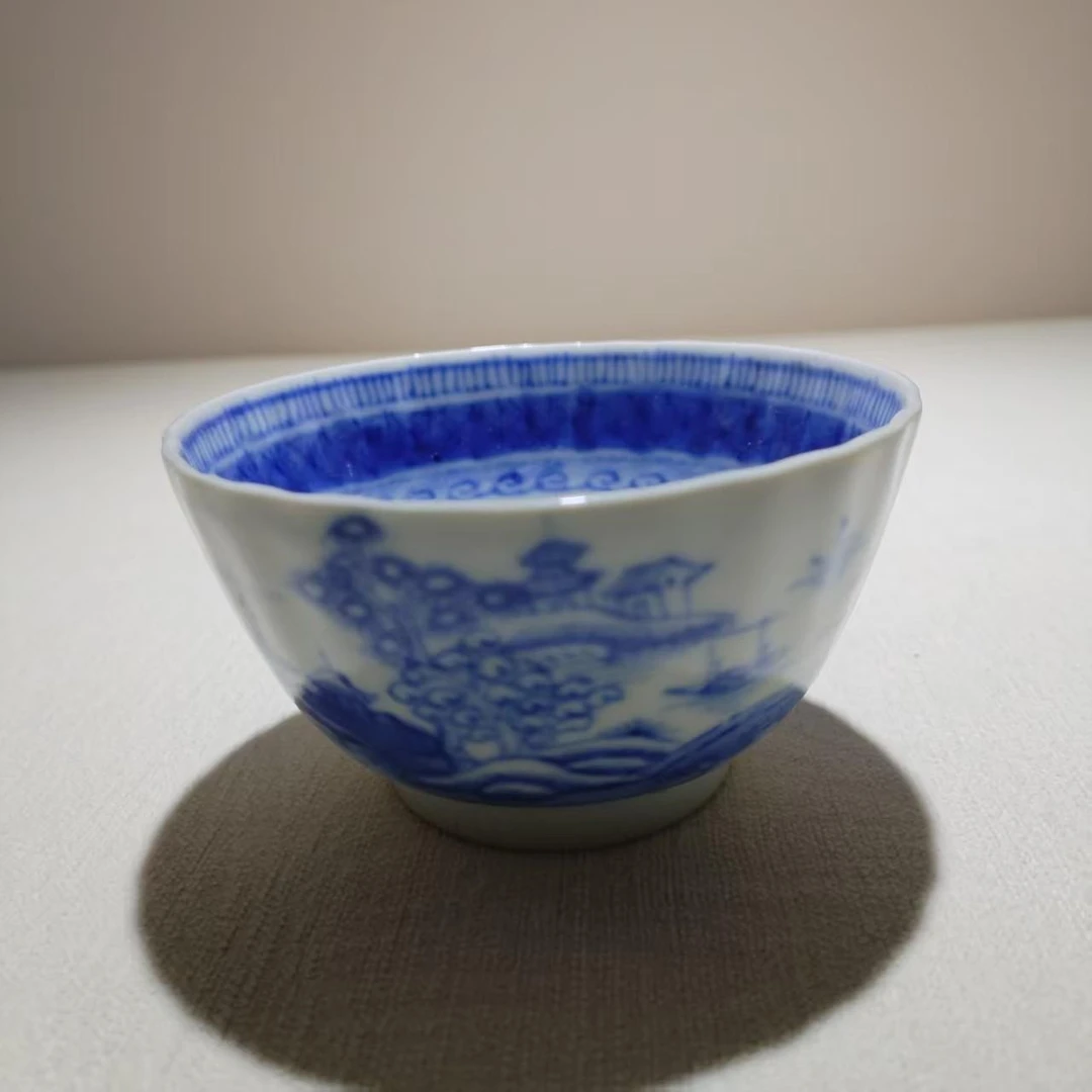 16 229 清 乾隆 青花山水杯-507