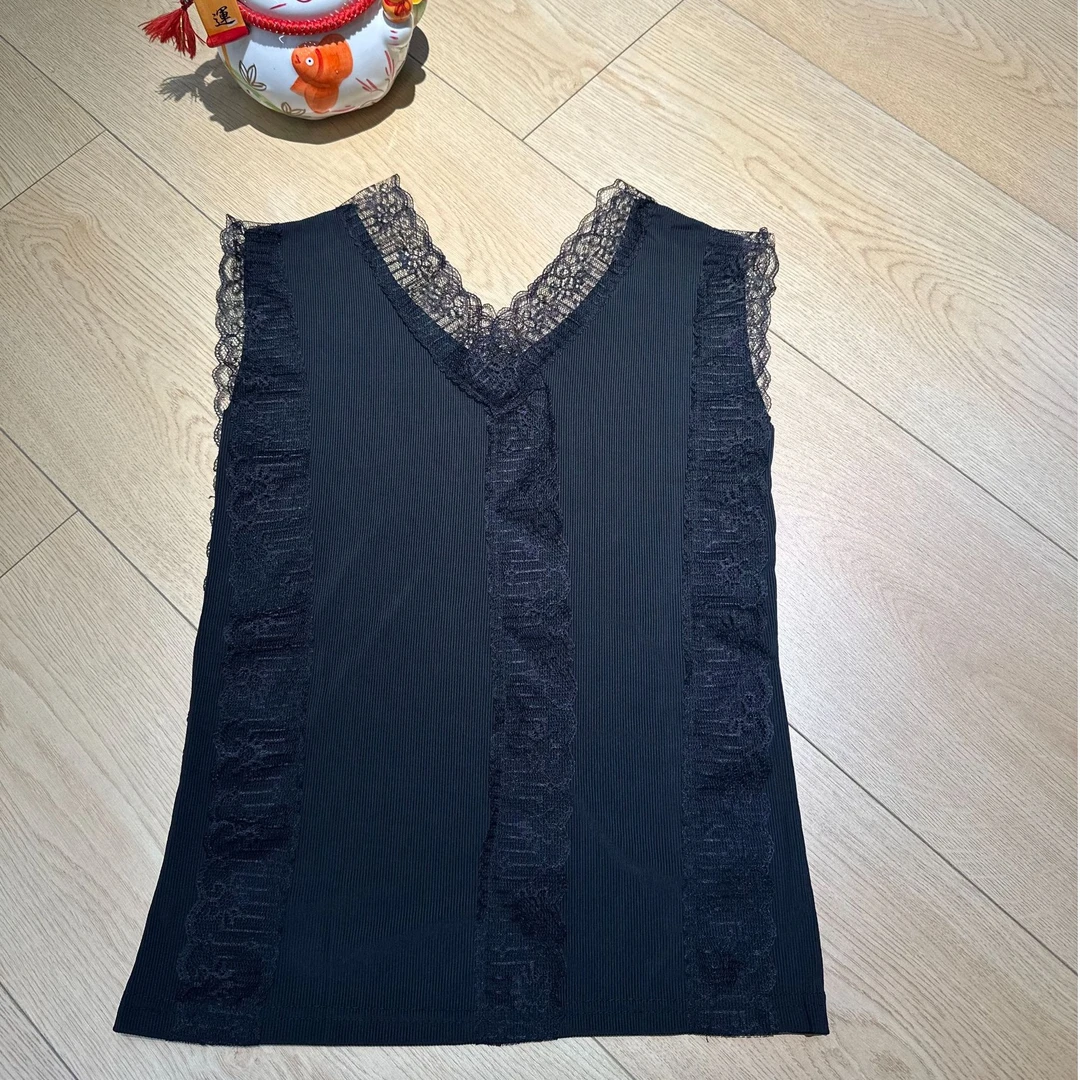 AT原创设计不撞衫个性时尚蕾丝防走光无袖薄款百搭打底吊带背心