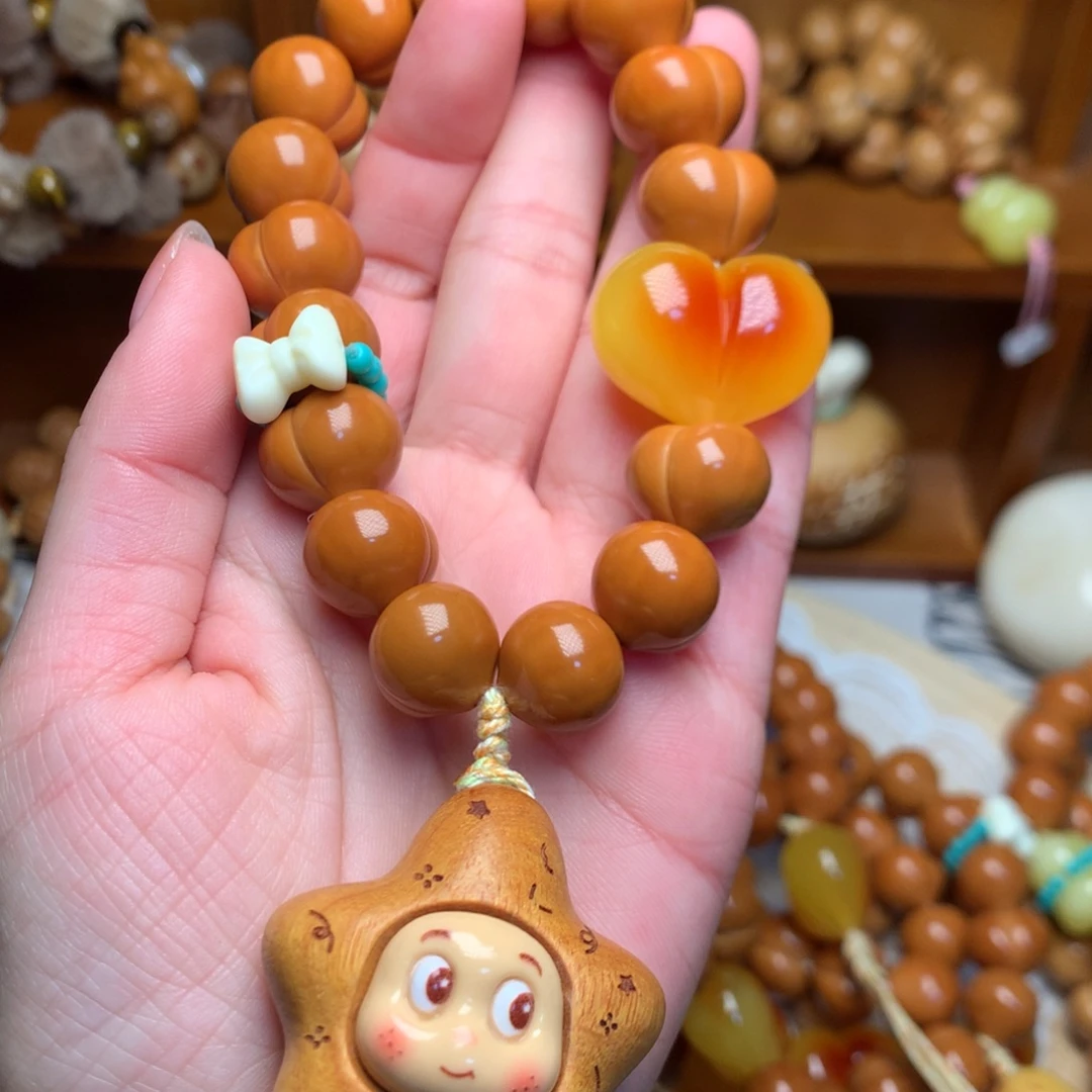 猴头核桃吊坠15玻璃底定制