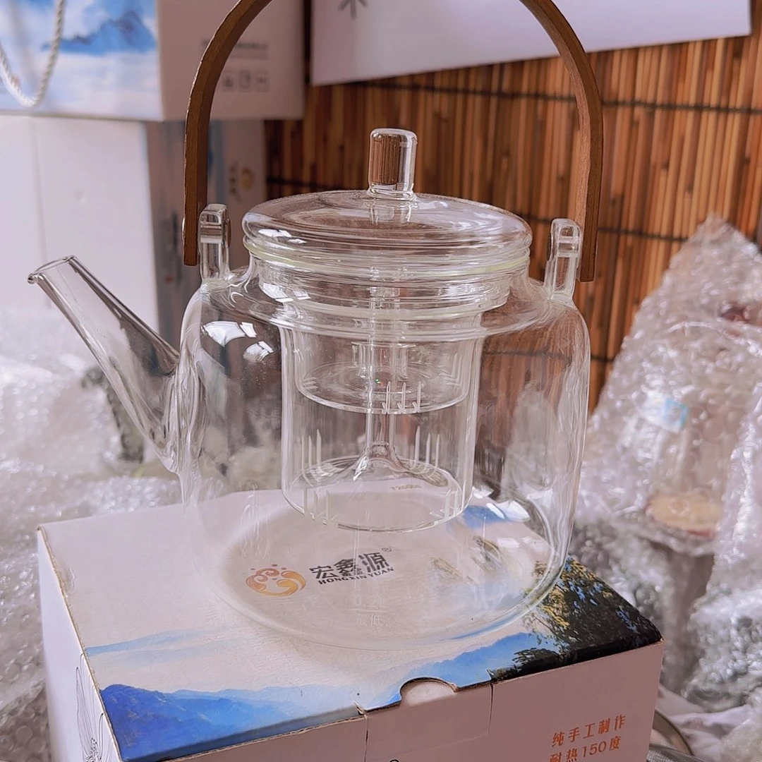 高硼硅玻璃茶水分离款瑕疵定制提梁
