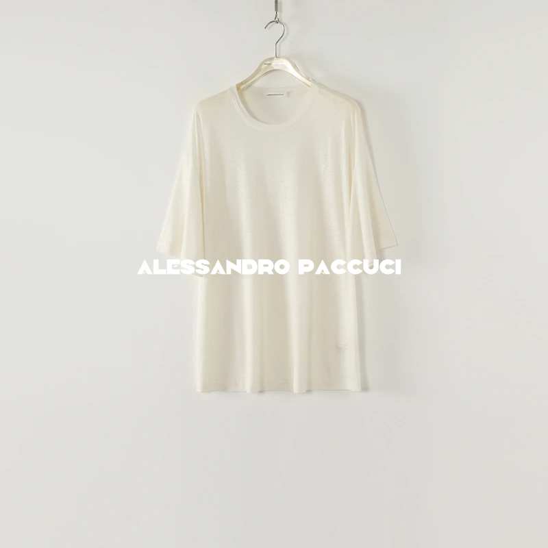 AP洛哥52050TT【暑语】100亚麻圆领纯色宽松百搭时尚短袖T恤 新