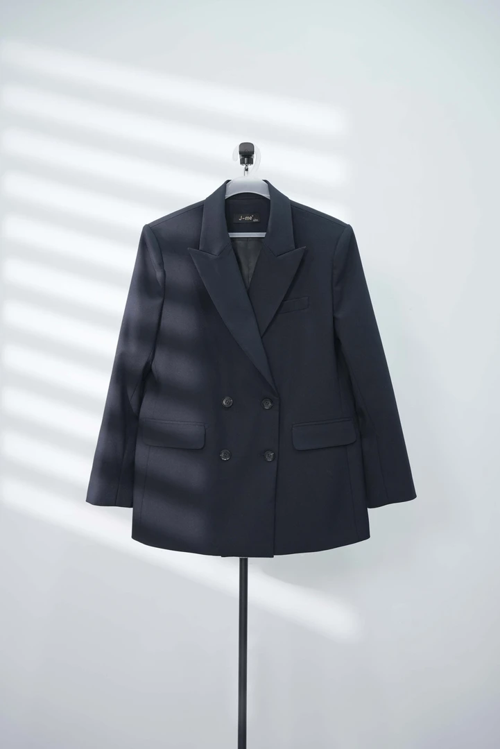 单西蓝黑色四粒扣外套春秋款时尚休闲轻职高端女士气质修身单西服