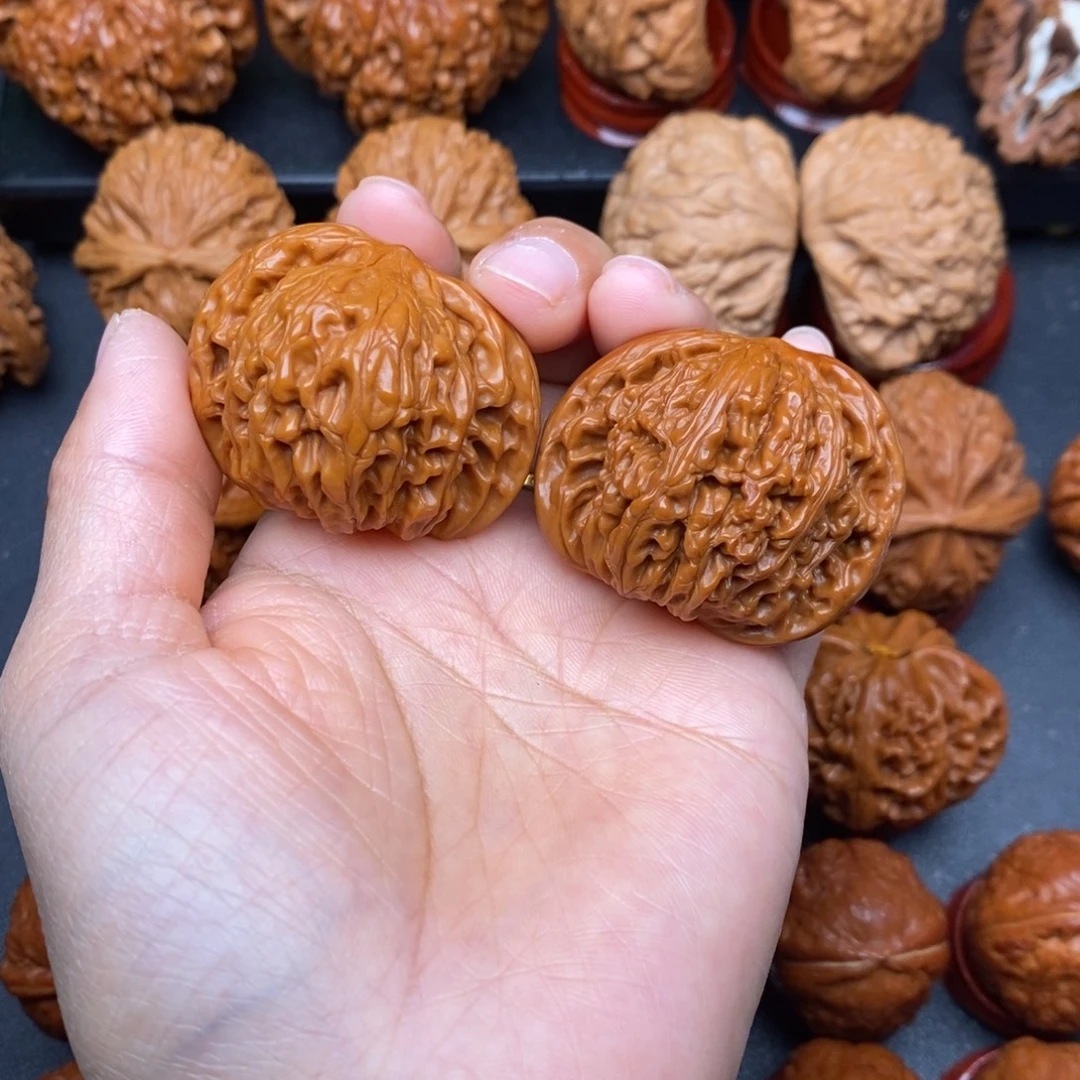 文玩核桃把件42磨盘色差介意勿拍