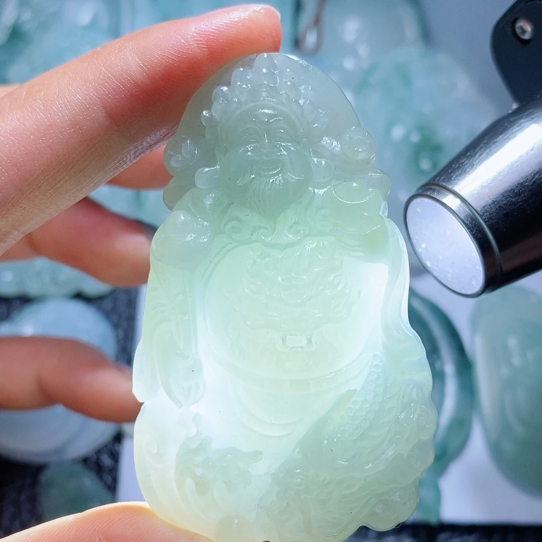 定制翡翠未镶嵌毛货付款后确认抛光