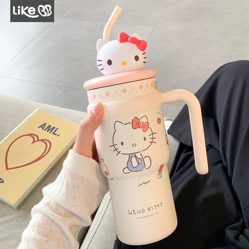 hellokitty冰霸杯大容量保温杯子女生高颜值带吸管水杯女新款2025