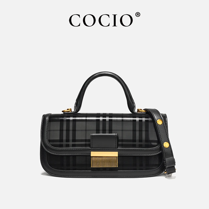 COCIO轻奢时尚优雅方格手提单肩斜挎包CC262