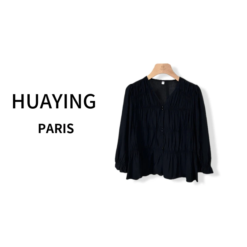 花楹585春季纯色时尚简约小衫