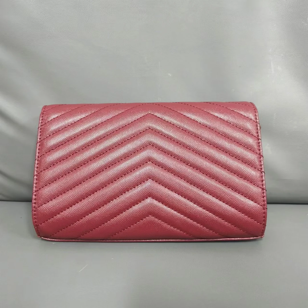 TOLEX2025新款百搭女包v信封时尚黑红色23cm