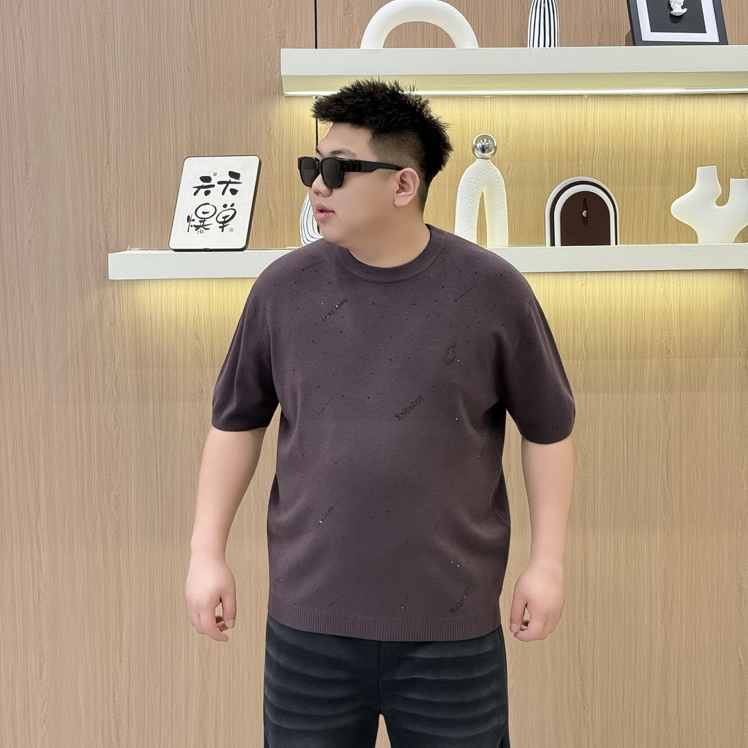 大码男装 奥钻烫钻 潮流时尚 毛衣T恤8898宽松圆领