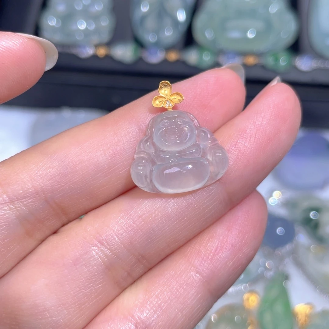 颈饰18K金镶嵌翡翠翡翠