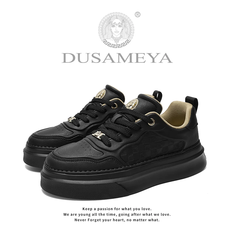 DUSAMEYA/杜莎米娅秋冬新款男士轻奢时尚增高运动休闲低帮鞋D6733