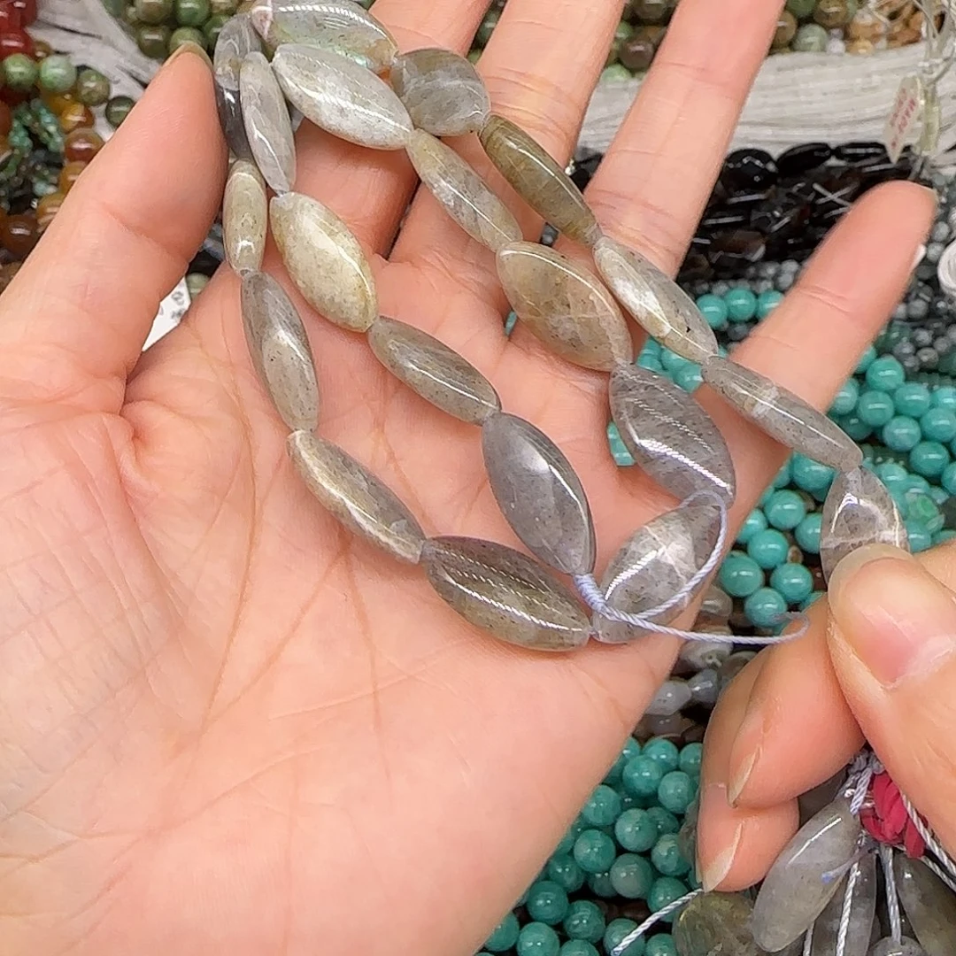 玛瑙/玉髓合金珠宝半成品拉长石10mm一条