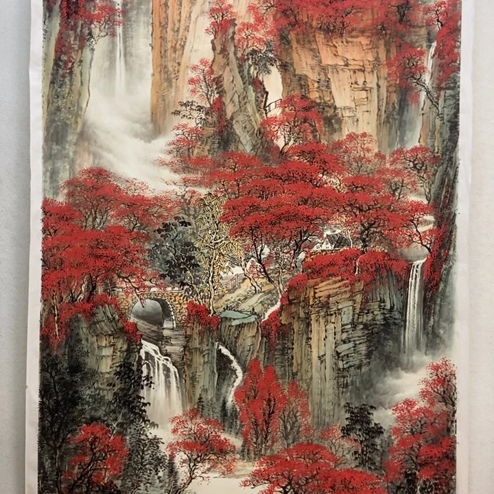 国画万山红遍层林尽染