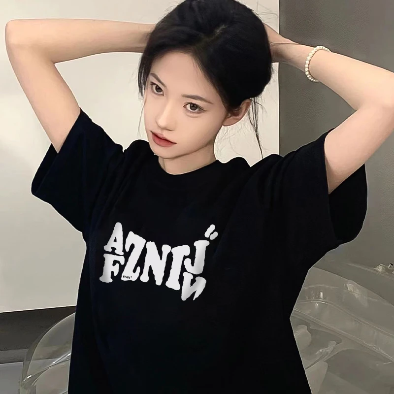 【纯棉】919港风夏季短袖t恤韩版宽松慵懒风潮ins小众休闲百搭情侣