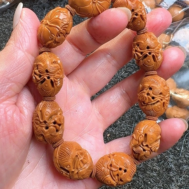橄榄核吊坠橄榄荷叶鱼反油