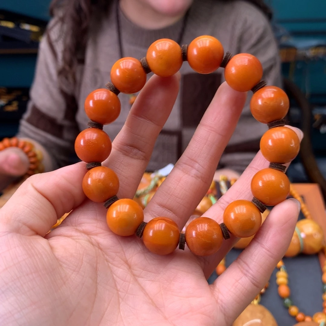蜜蜡未镶嵌手串天然
