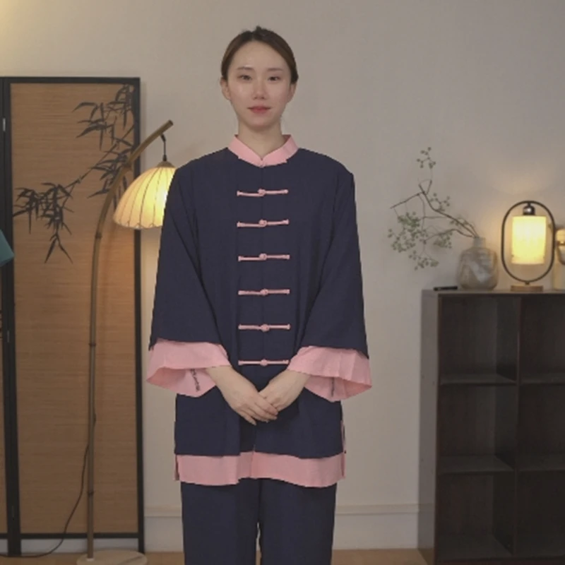 女-香柔纱高端太极服2025新款撞色长袖春秋季夏款太极拳练功服装