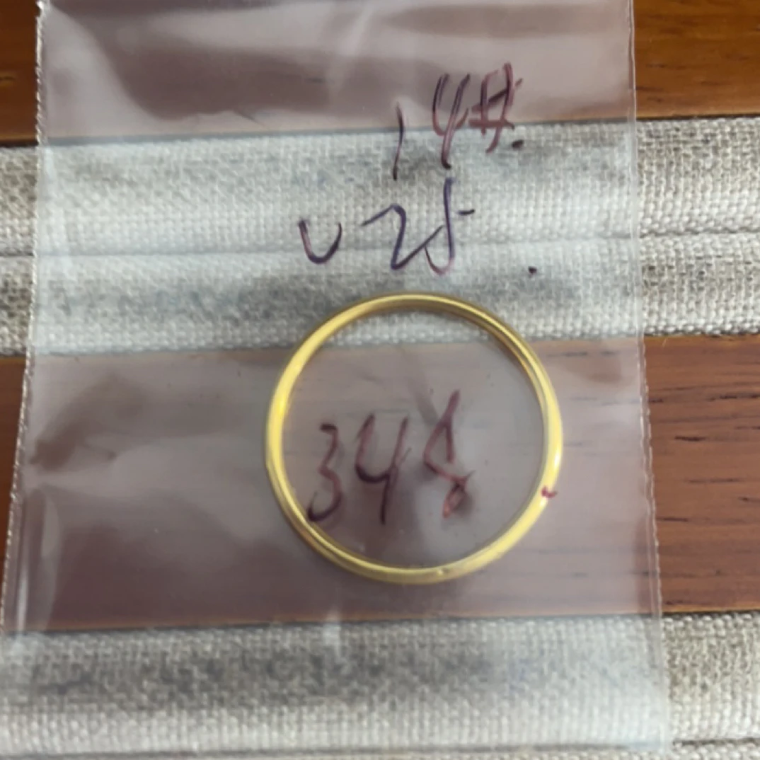 A4克重0.25 14号 亮面戒指 足金999