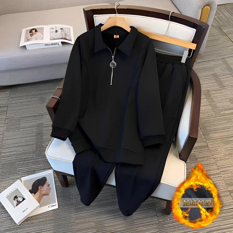 现大码女装290斤胖MM时尚百搭减龄宽松显瘦运动套装603#