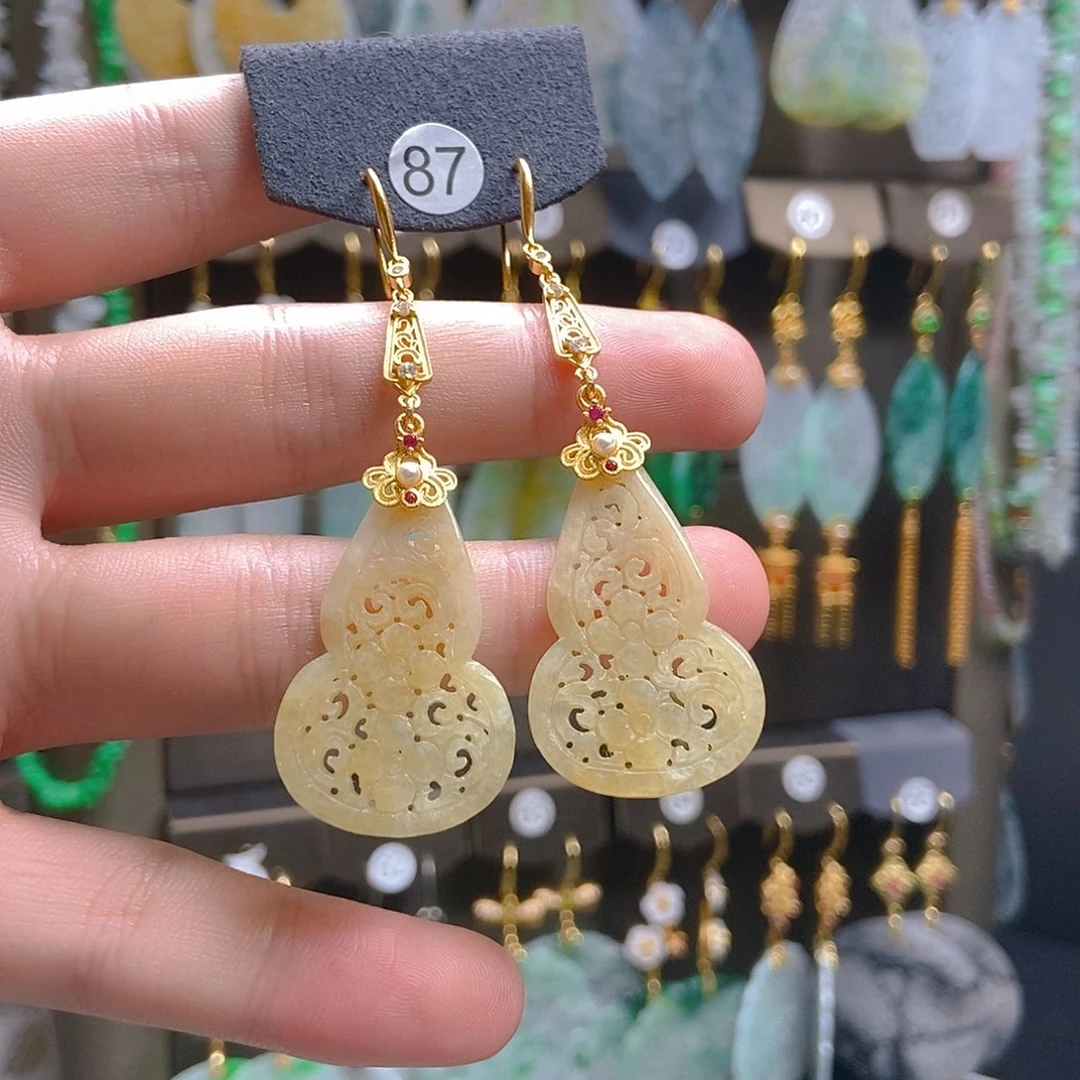 翡翠未镶嵌耳饰翡翠