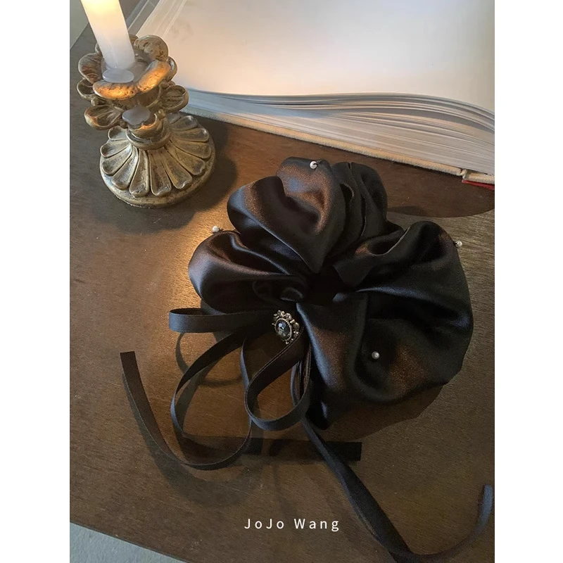 姐姐的日常~缎面肠圈发圈头饰扎头发饰花边头绳韩国头花蝴蝶结