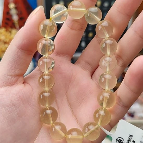 水晶未镶嵌手链柠檬黄水晶