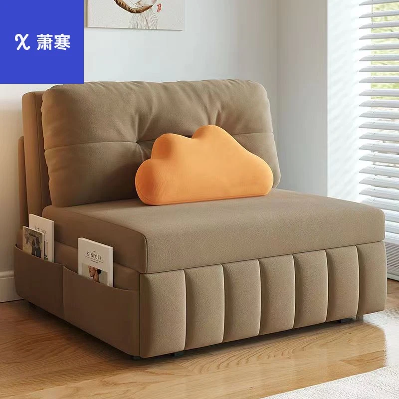 简约创意储物绒布沙发床两用一体多功能折叠床客厅卧室家用午休