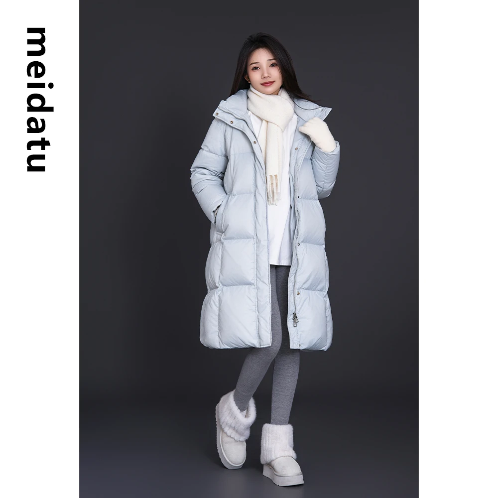 美哒兔（小暖炉）韩系chic连帽长款羽绒服（bd995）