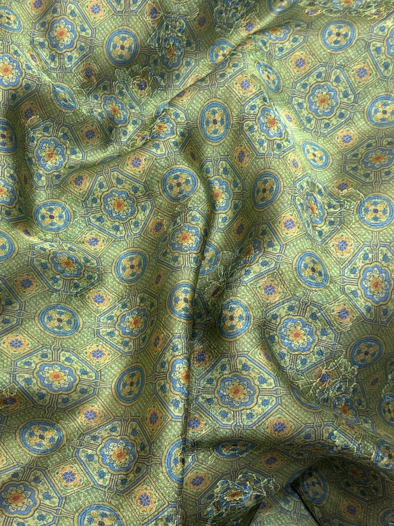 【绿色八达运】人丝红云纱国风新中式连衣裙旗袍服装面料