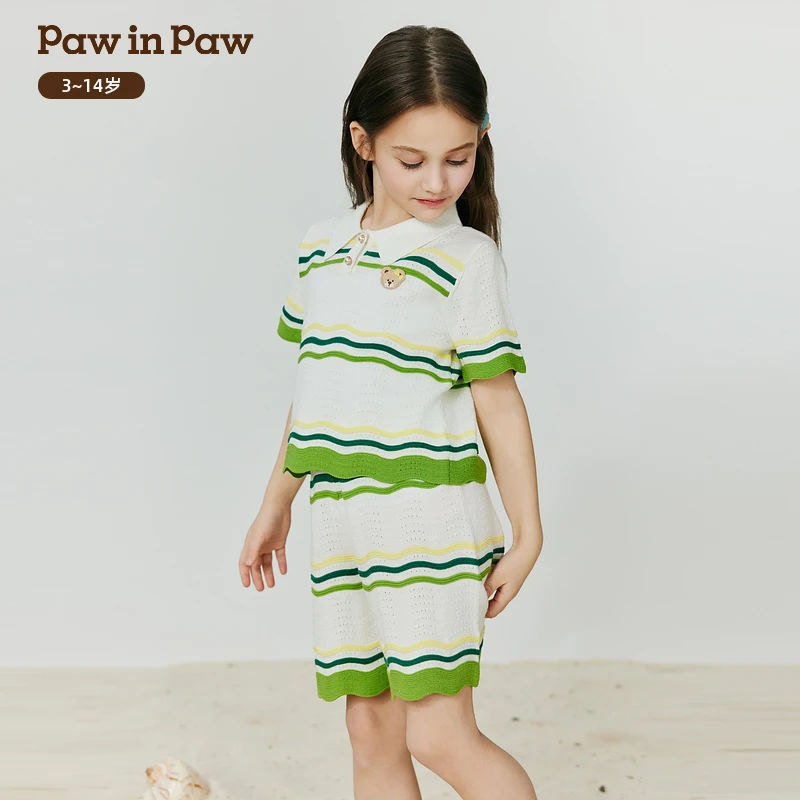 25年夏季休闲女童日常运动套装波浪针织套装休闲舒适PCSMF2622E