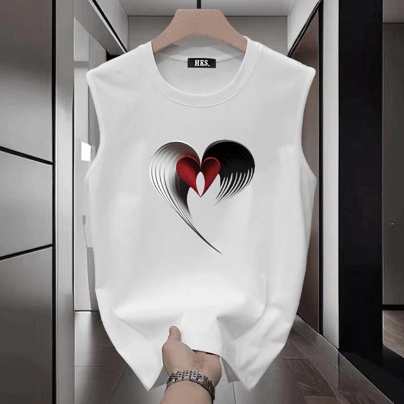 夏季纯棉背心高街训练服健身纯色圆领百搭透气运动无袖坎肩男T恤