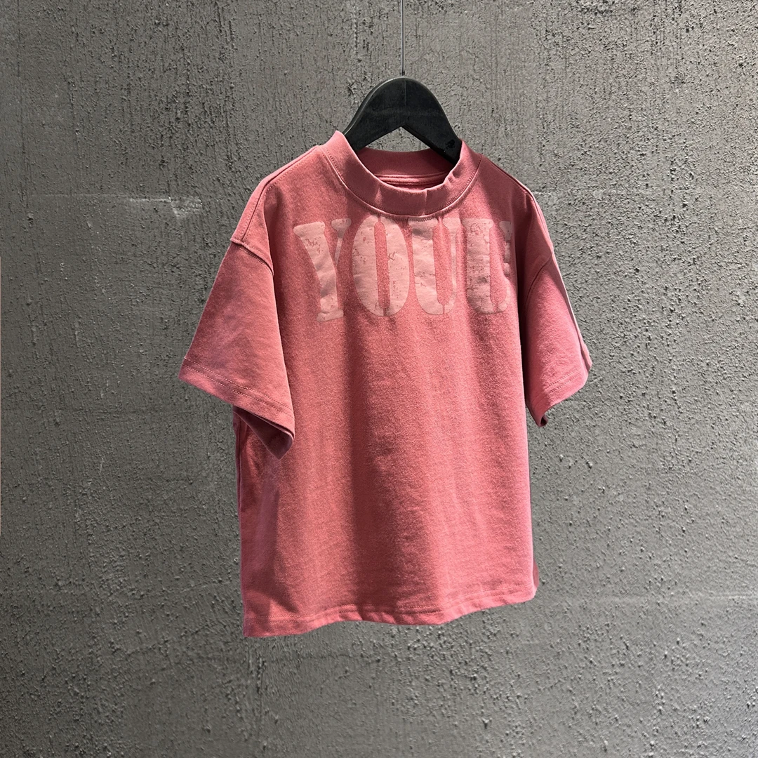 【游子kids】韩国时尚男童夏季短袖纯棉复古红色百搭半袖潮流韩版