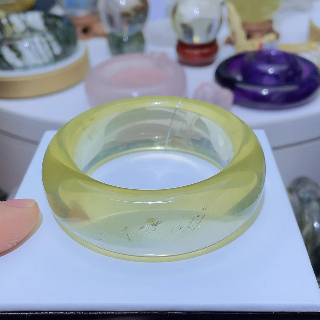 水晶手镯未镶嵌天然黄水晶手镯