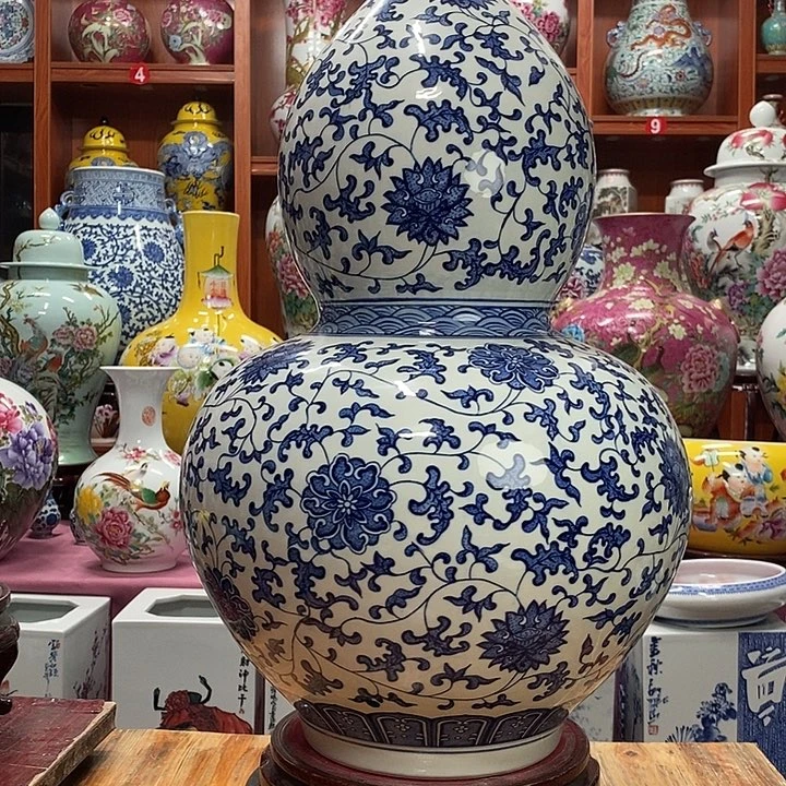 用***1景德镇陶瓷手工手绘花瓶摆件