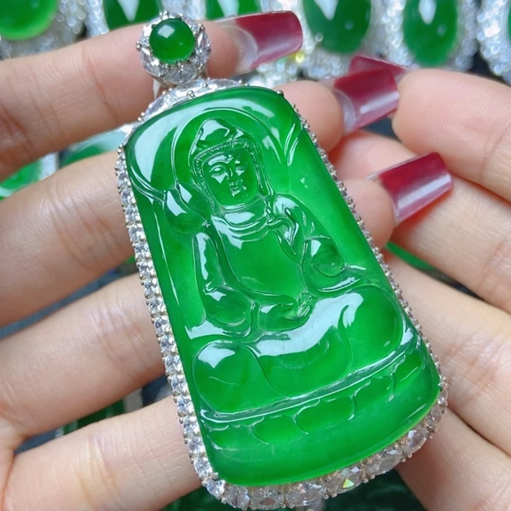 翡翠颈饰银S925镶嵌