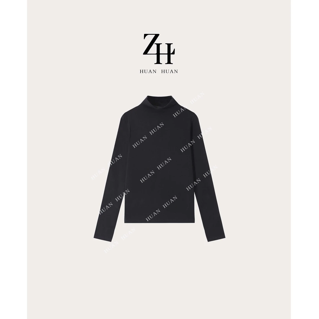 【ZH】简约半高领保暖打底衫上衣 15027