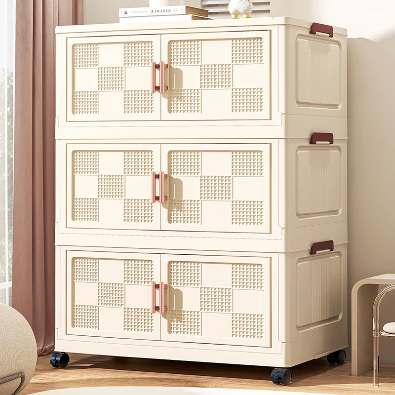免安装多层塑料收纳箱可折叠大容量可移动储物柜子收纳柜家用衣柜