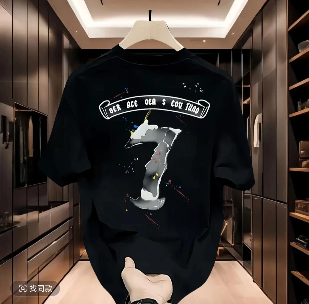 【大7/T恤Nies】-8836-广州UUS-欧潮阔版私服短袖男女同款--