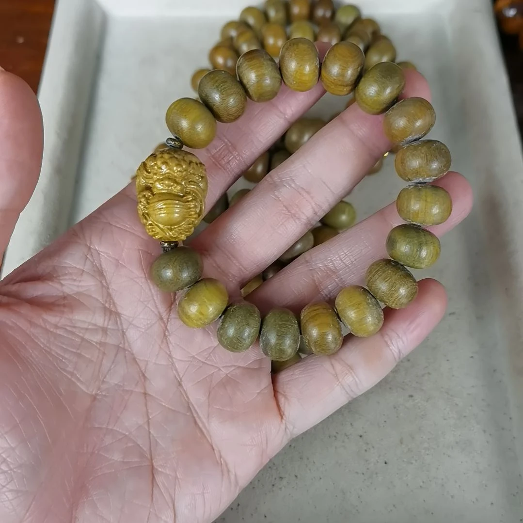 维腊木（绿檀）手串/手链14mm算盘珠