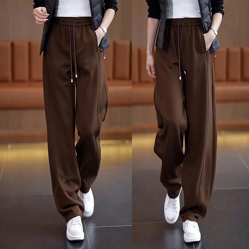 梧桐裤高腰阔腿裤女2025新款秋冬季香蕉裤弯刀卫裤休闲运动镰刀裤