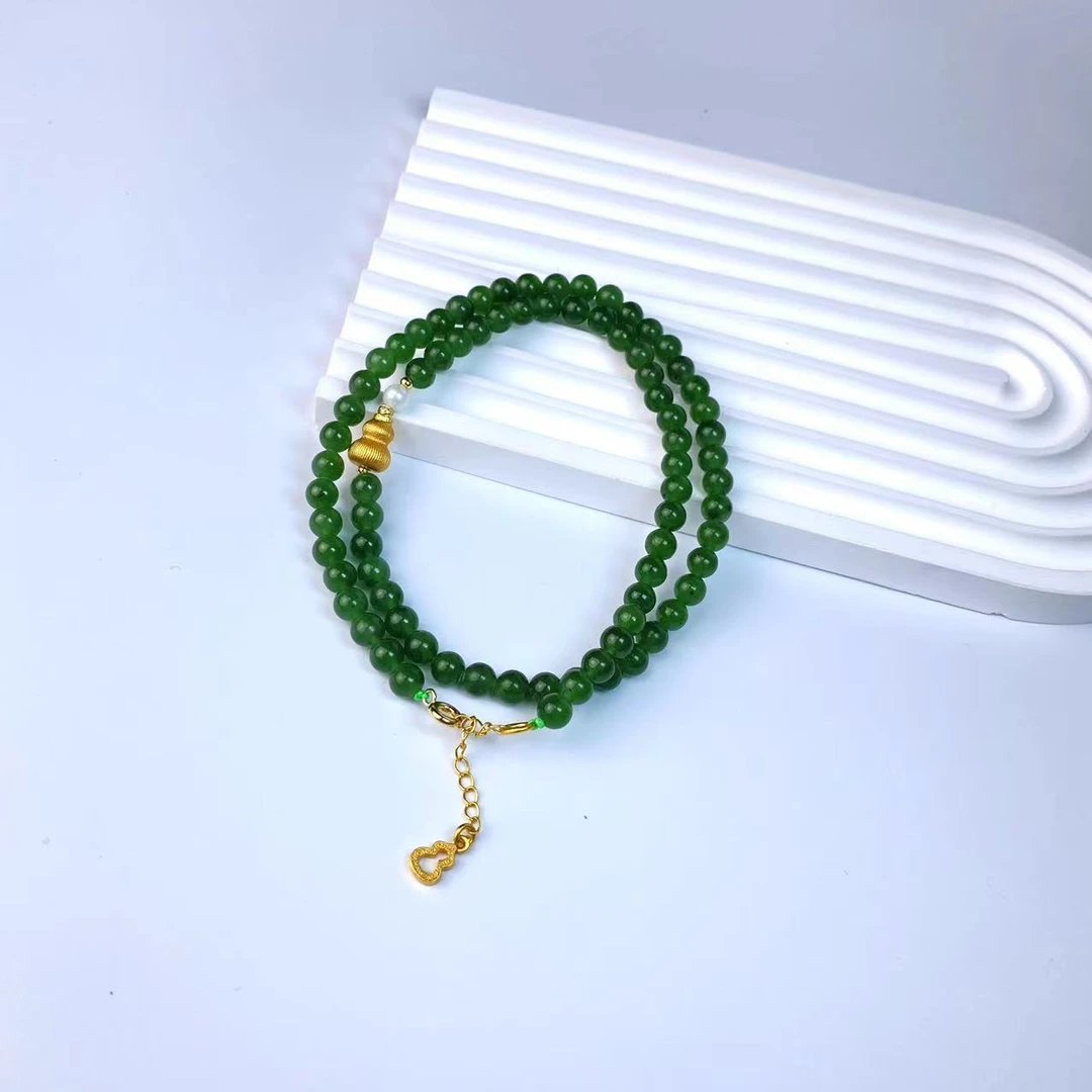 【一阳珠宝】Y09H7和田玉DIY项链【尺寸约5mm+】多样性发一