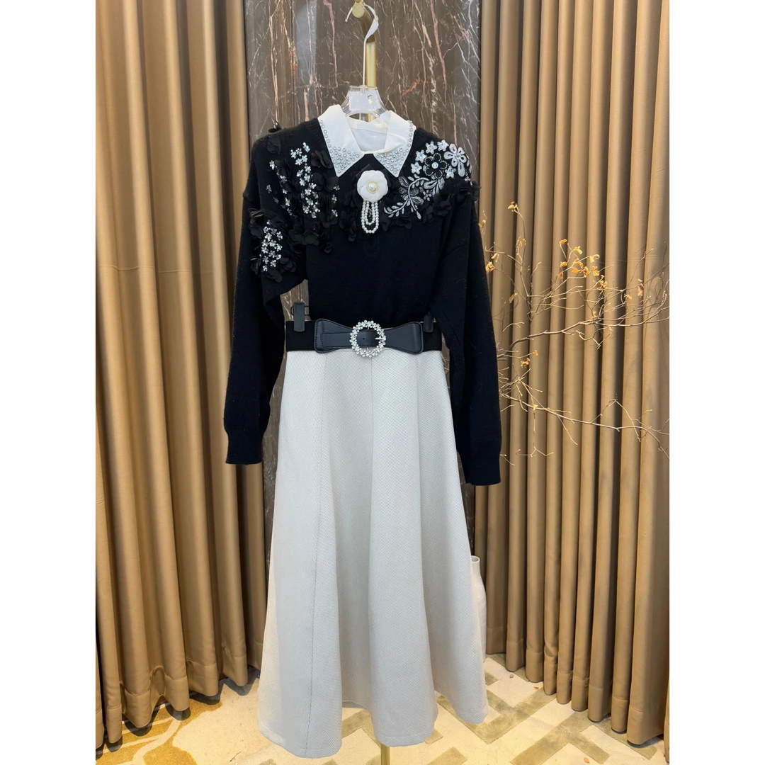 芙娜妮轻奢秋冬新款法式优雅气质套装复古显瘦名媛女装F2510446