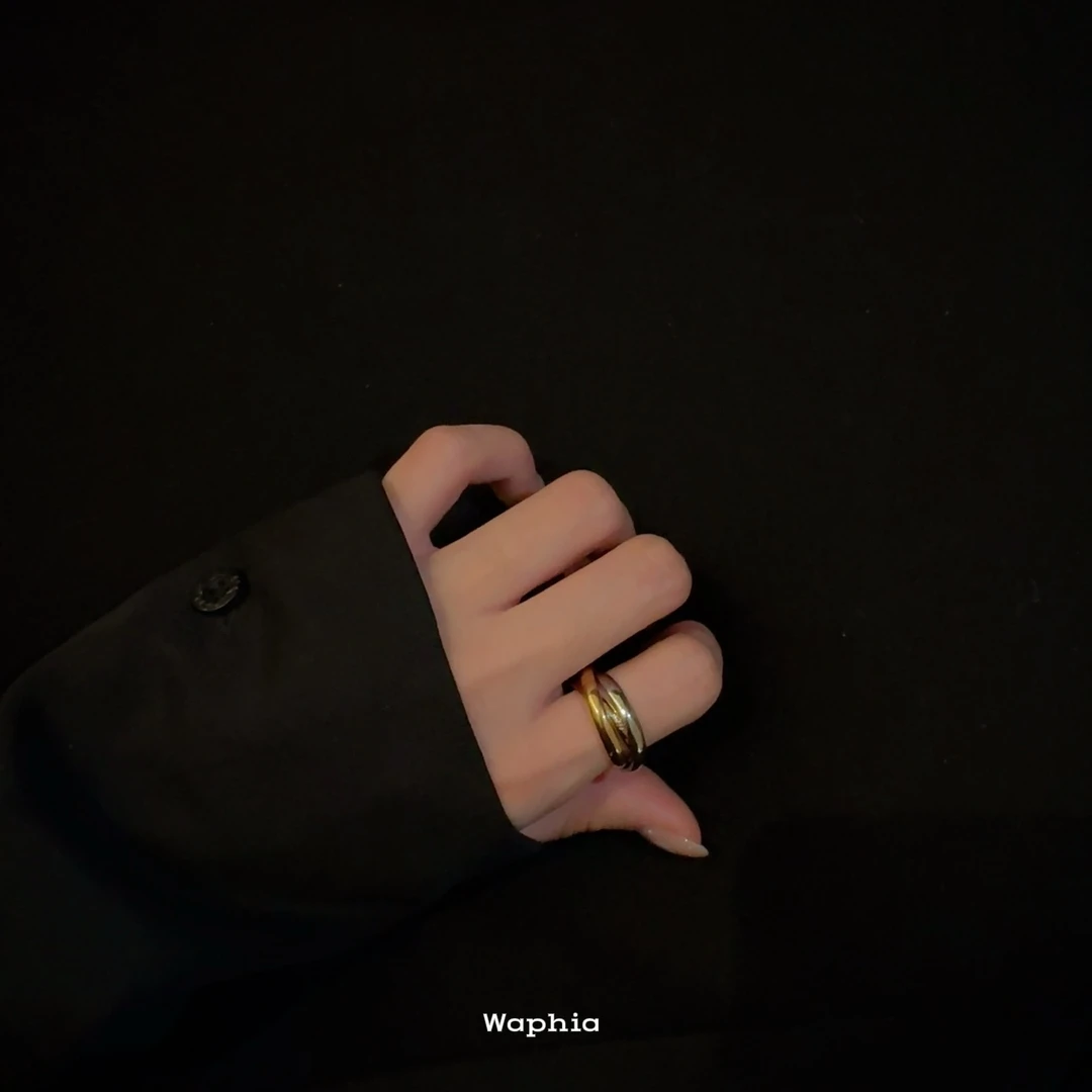合金合成锆石戒指  Waphia设计师款经典时尚【3环戒指】 CA012