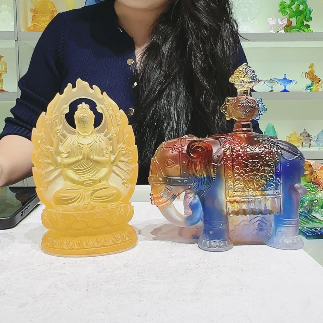 【闪购商品】手工艺品琉璃伯*大象➕千手观音