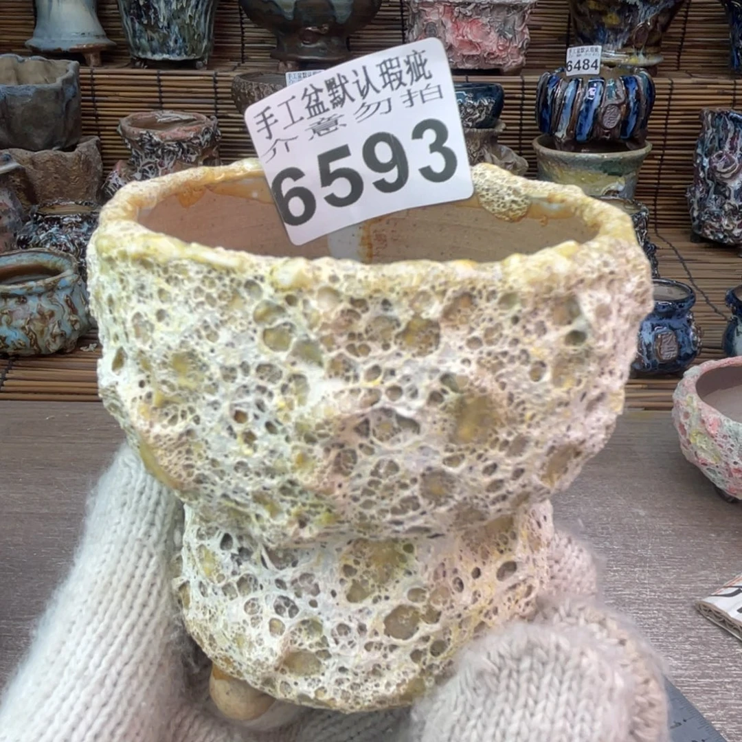 手工花盆默认瑕疵完美者勿拍