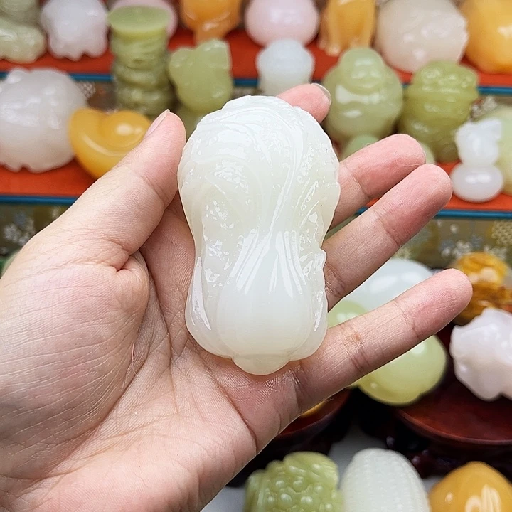 泥****石材白菜收吧摆件