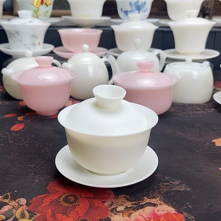 微瑕茶具茶壶盖碗茶杯